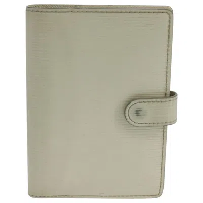 Pre-owned Louis Vuitton Agenda Pm White Leather Wallet  ()