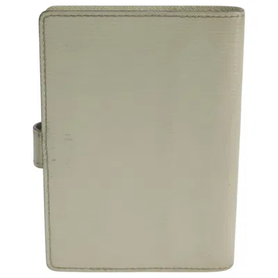 Pre-owned Louis Vuitton Agenda Pm White Leather Wallet  ()