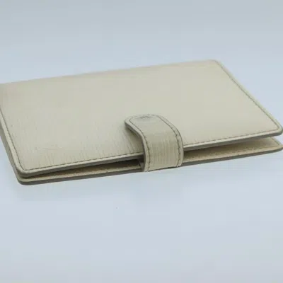 Pre-owned Louis Vuitton Agenda Pm White Leather Wallet  ()