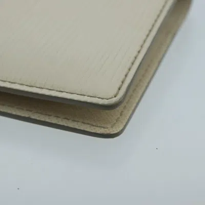 Pre-owned Louis Vuitton Agenda Pm White Leather Wallet  ()