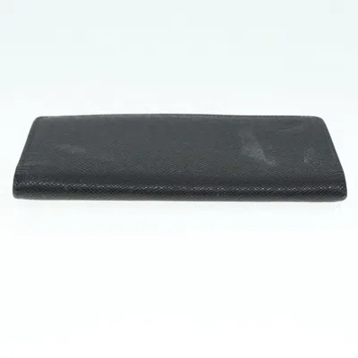 Pre-owned Louis Vuitton Brazza Black Leather Wallet  ()