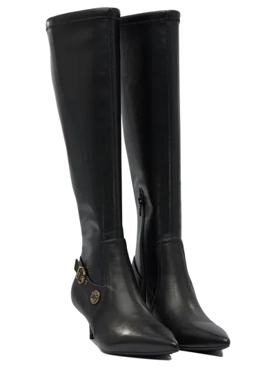 Pinko Black Leather Ankle Boots