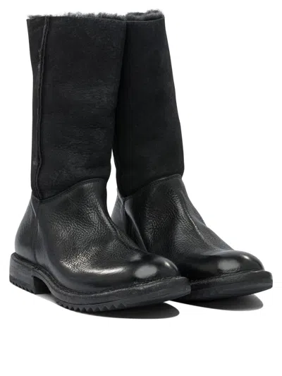 Moma Zip-detail Shearling-trim Boots In Black