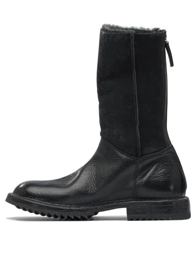 Moma Zip-detail Shearling-trim Boots In Black