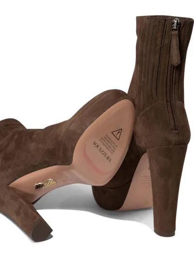 Aquazzura Saint Honore 120 Platform Suede Boots In Multi