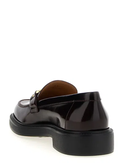Tod's Black Loafers With Logo Plaque In Leather Woman