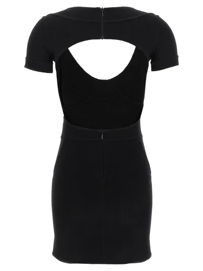 Dsquared2 Black Stretch Wool Blend Mini Dress In Black