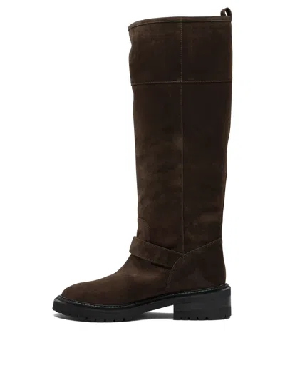 Via Roma 15 50mm Buckled Zip-fastening Biker Boots In Brown