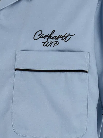 Carhartt Casual Shirt With Contrast Collar And Pockets In Blue