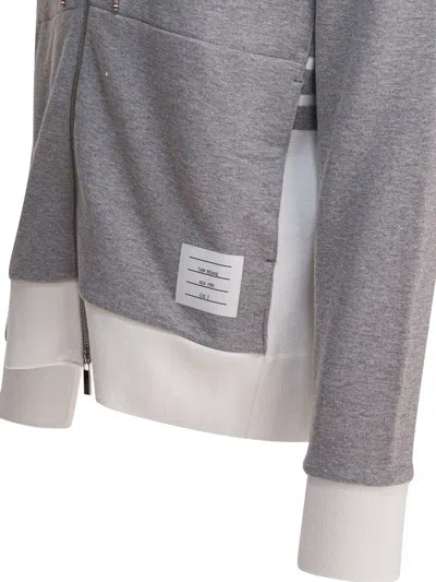 Thom Browne Felpa In Cotone Grigio Uomo In Gray