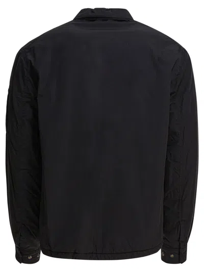 C.p. Company C.p.company Black Polyamide Coat In Black