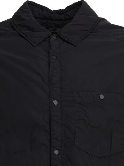 C.p. Company C.p.company Black Polyamide Coat In Black