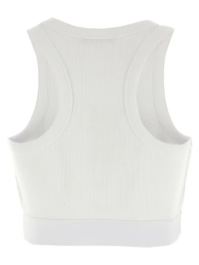 Givenchy White Ribbed Stretch Cotton Cropped Tank Top In White