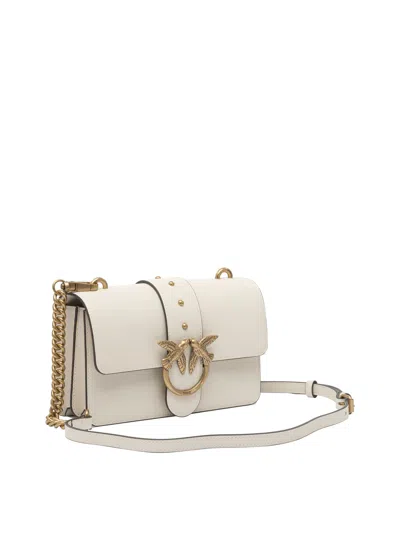 Pinko Love One Leather Crossbody Bag In White