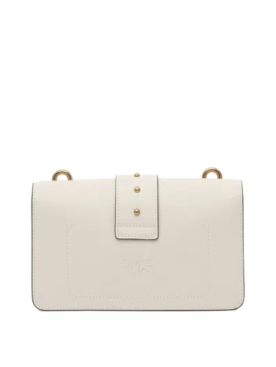 Pinko Love One Leather Crossbody Bag In White