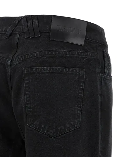 Attico Garment-dyed Cotton Denim Jeans In Black