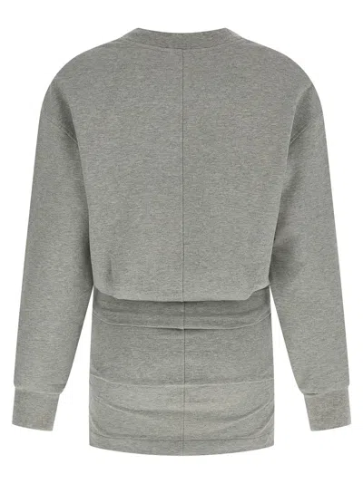 Attico Cotton Jersey Mini Dress In Gray