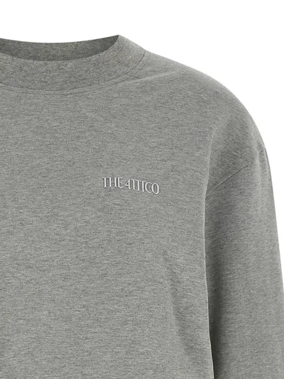 Attico Cotton Jersey Mini Dress In Gray