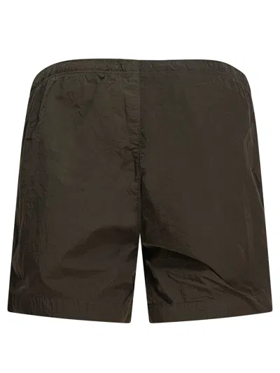 C.p. Company R Elastic Waistband Swim Short With Side Pockets In Black