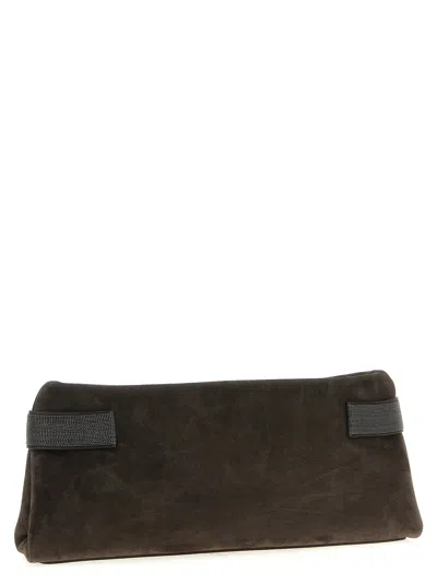 Brunello Cucinelli Essence Clutch Brown In Brown