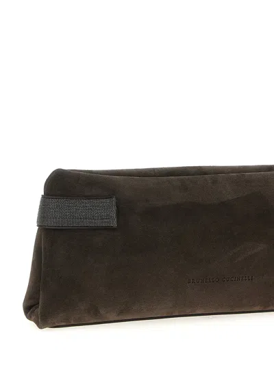 Brunello Cucinelli Essence Clutch Brown In Brown