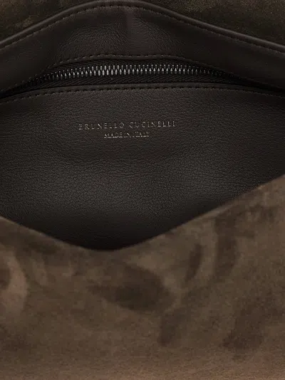 Brunello Cucinelli Essence Clutch Brown In Brown