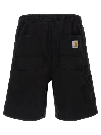 Carhartt Flint Short Shorts In Black Cotton In Black