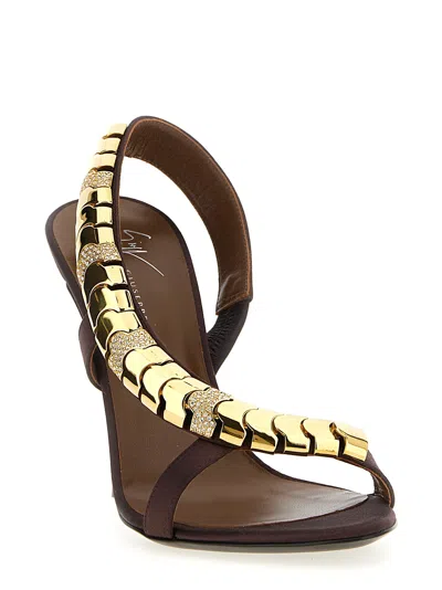Giuseppe Zanotti Maroon Open Toe Heels