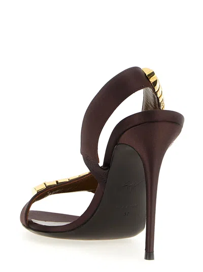 Giuseppe Zanotti Maroon Open Toe Heels