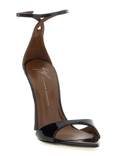 Giuseppe Zanotti Intriigo Patent Leather Sandals In Black