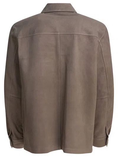 Vince Front Pockets Long Sleeves Jackets In Brown