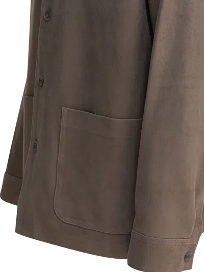 Vince Front Pockets Long Sleeves Jackets In Brown