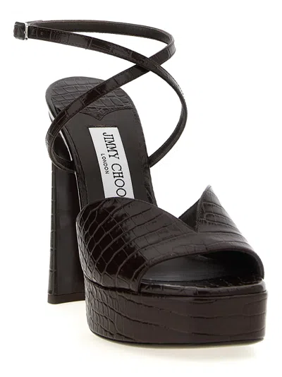 Jimmy Choo Karli 125 Croc-effect Platform Sandals