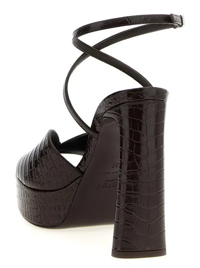 Jimmy Choo Karli 125 Croc-effect Platform Sandals