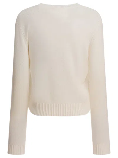 Lisa Yang Beige Knitted Cashmere Sweater In White