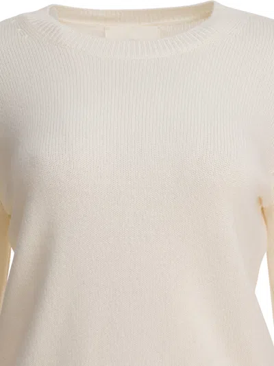 Lisa Yang Beige Knitted Cashmere Sweater In White