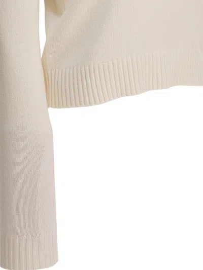Lisa Yang Beige Knitted Cashmere Sweater In White