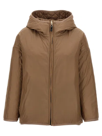 Max Mara The Cube Leo Puffer Jackets Beige In Brown