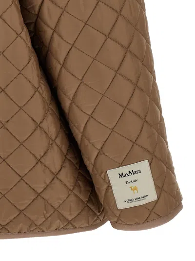 Max Mara The Cube Leo Puffer Jackets Beige In Brown