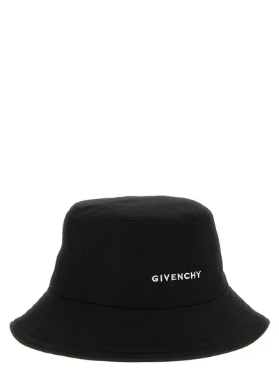Givenchy Bucket Hat With Logo Embroidery And Wide Brim In Black