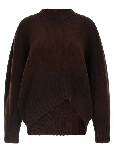 Attico Logo Embroidery Sweater Sweaters And Cardigans Brown In Brown