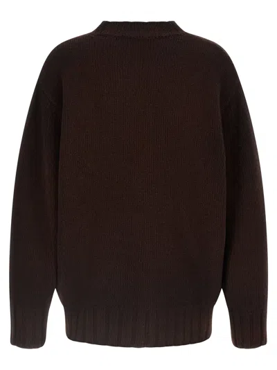 Attico Logo Embroidery Sweater Sweaters And Cardigans Brown In Brown