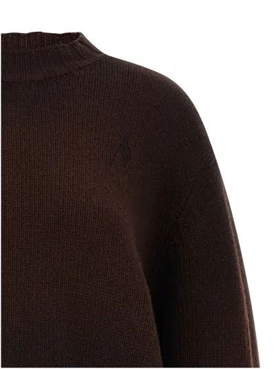 Attico Logo Embroidery Sweater Sweaters And Cardigans Brown In Brown