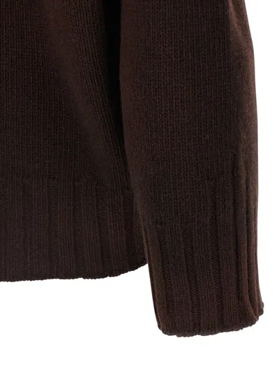 Attico Logo Embroidery Sweater Sweaters And Cardigans Brown In Brown