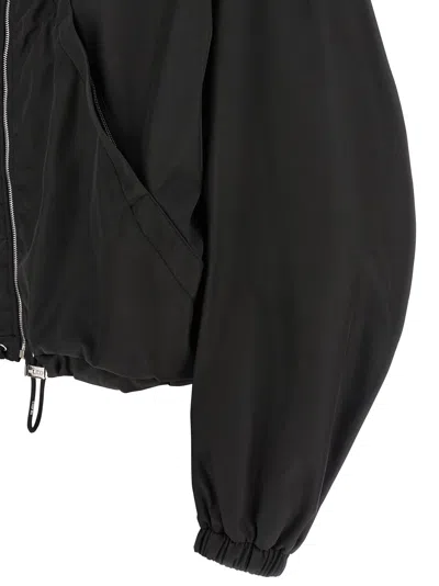 Attico Oversized Black Hooded Bomber Jacket