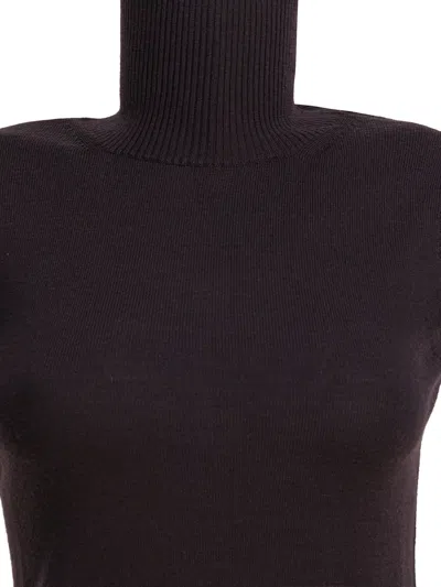Sportmax Mock Neck Sleeveless Knitwear Brown In Brown