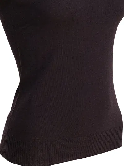 Sportmax Mock Neck Sleeveless Knitwear Brown In Brown