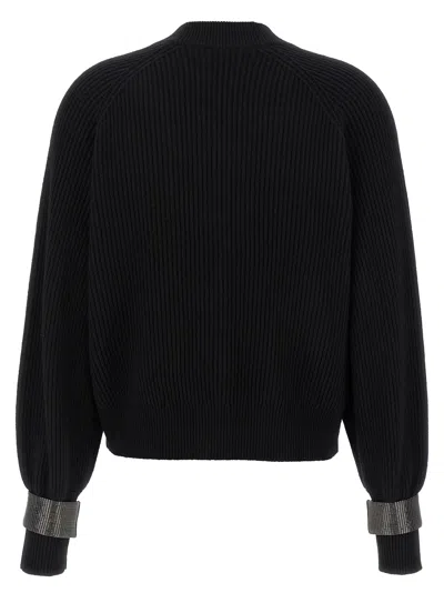 Brunello Cucinelli Monile Cuff Cardigan Sweaters And Cardigans Black