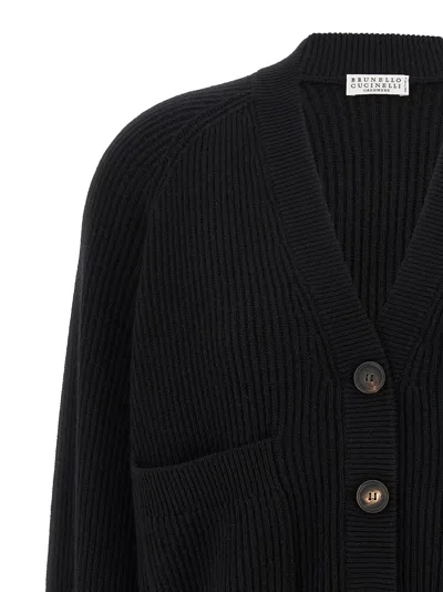 Brunello Cucinelli Monile Cuff Cardigan Sweaters And Cardigans Black