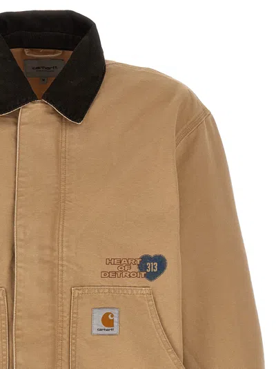 Carhartt Work In Progress Og Arcan Graphic Organic Cotton Canvas Jacket In Burgundy